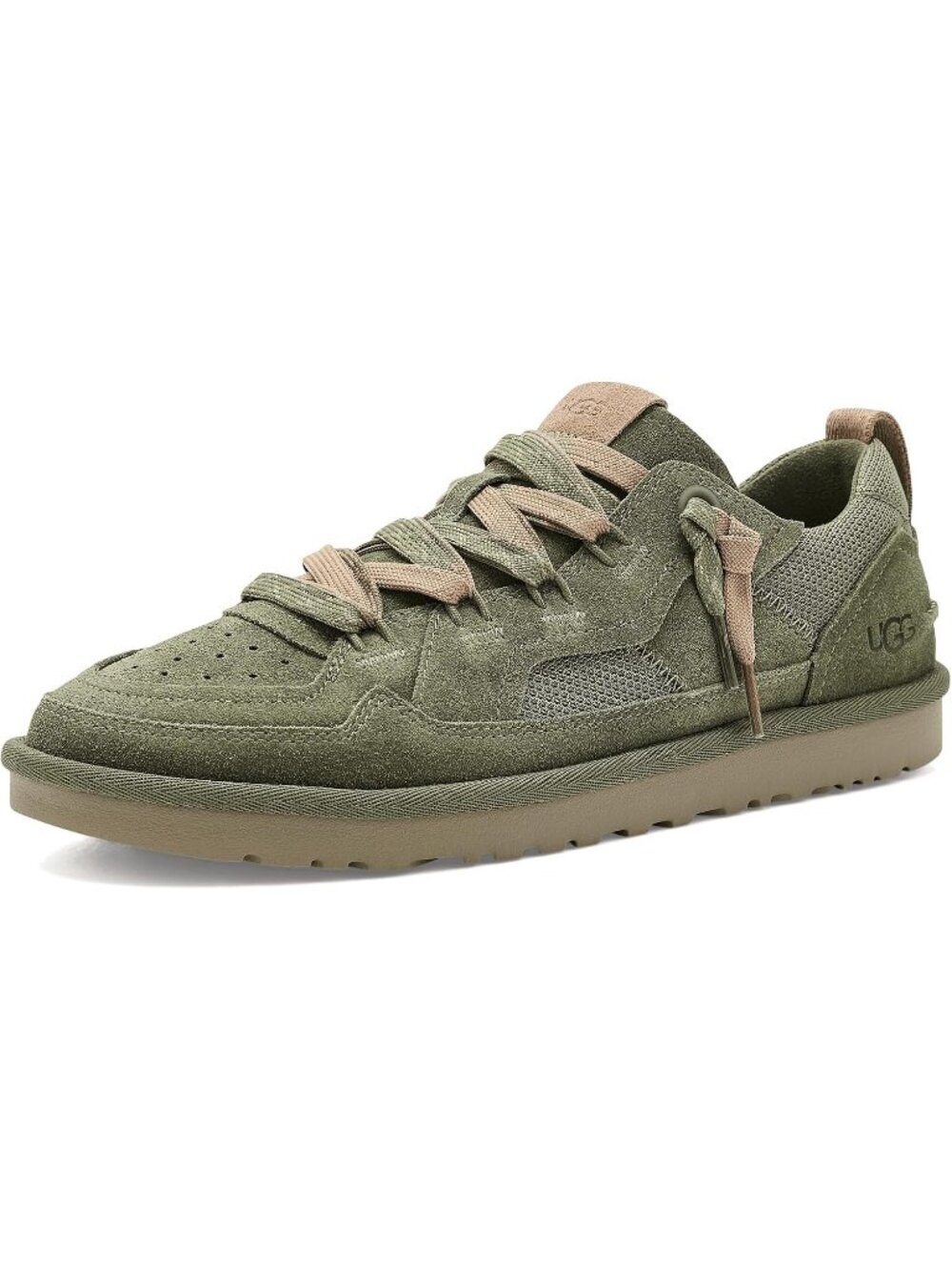 Ugg Men's Burnt Olive Round Toe Casual Imported Microfiber Suede Minimel Sneaker
